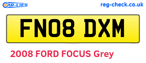 FN08DXM are the vehicle registration plates.