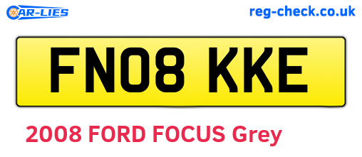 FN08KKE are the vehicle registration plates.