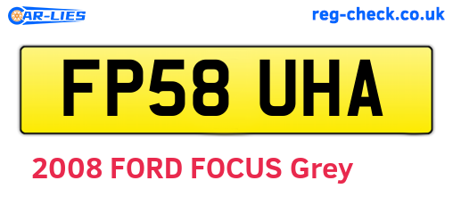 FP58UHA are the vehicle registration plates.