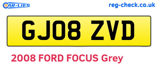 GJ08ZVD are the vehicle registration plates.