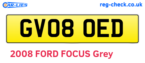 GV08OED are the vehicle registration plates.