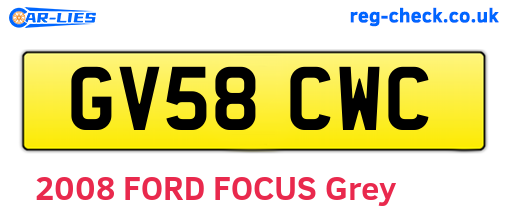 GV58CWC are the vehicle registration plates.