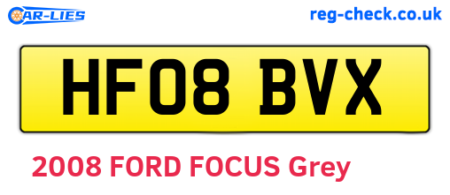 HF08BVX are the vehicle registration plates.