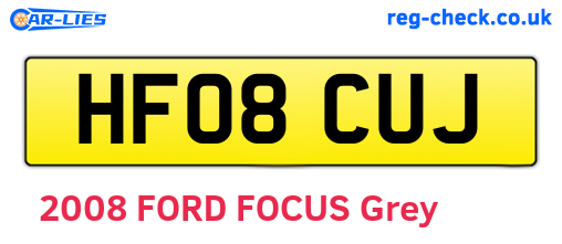 HF08CUJ are the vehicle registration plates.