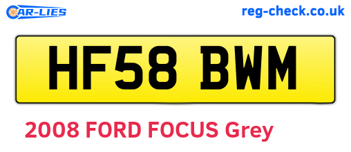 HF58BWM are the vehicle registration plates.