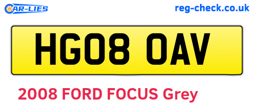HG08OAV are the vehicle registration plates.
