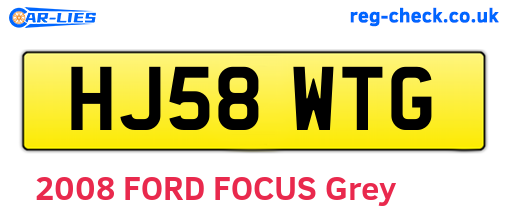 HJ58WTG are the vehicle registration plates.