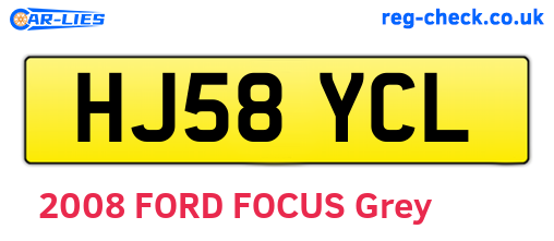 HJ58YCL are the vehicle registration plates.