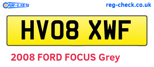 HV08XWF are the vehicle registration plates.