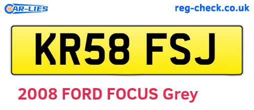 KR58FSJ are the vehicle registration plates.