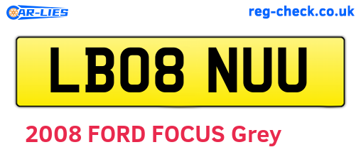 LB08NUU are the vehicle registration plates.