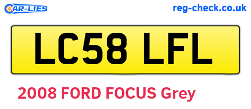 LC58LFL are the vehicle registration plates.