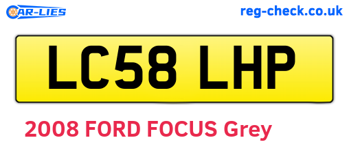 LC58LHP are the vehicle registration plates.