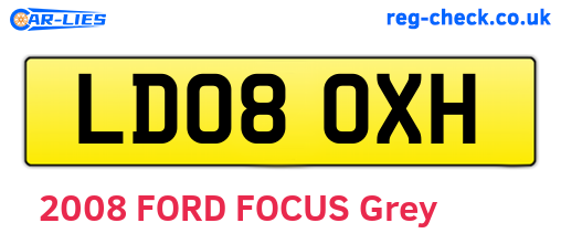 LD08OXH are the vehicle registration plates.