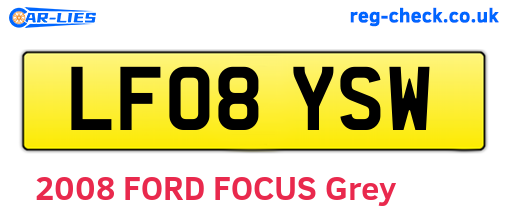 LF08YSW are the vehicle registration plates.