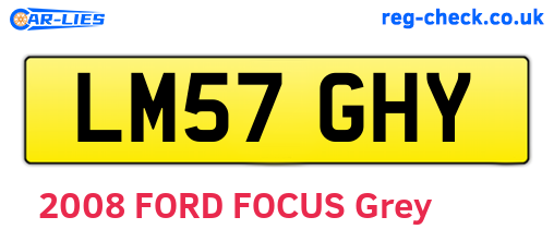 LM57GHY are the vehicle registration plates.