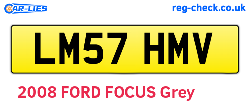 LM57HMV are the vehicle registration plates.