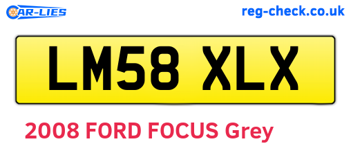 LM58XLX are the vehicle registration plates.