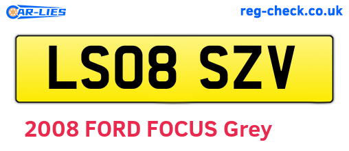 LS08SZV are the vehicle registration plates.