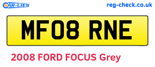 MF08RNE are the vehicle registration plates.