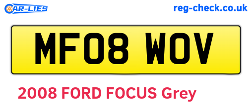 MF08WOV are the vehicle registration plates.