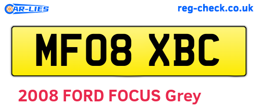 MF08XBC are the vehicle registration plates.