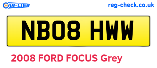 NB08HWW are the vehicle registration plates.