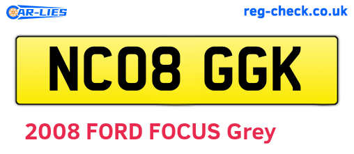 NC08GGK are the vehicle registration plates.