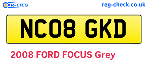 NC08GKD are the vehicle registration plates.