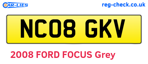 NC08GKV are the vehicle registration plates.
