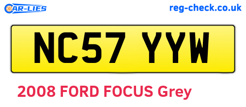NC57YYW are the vehicle registration plates.