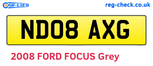 ND08AXG are the vehicle registration plates.