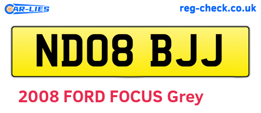 ND08BJJ are the vehicle registration plates.