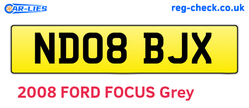 ND08BJX are the vehicle registration plates.