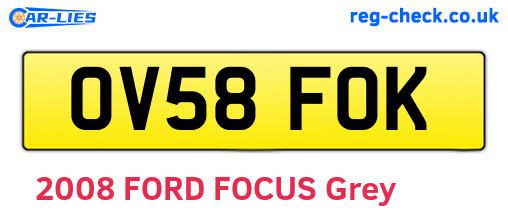 OV58FOK are the vehicle registration plates.