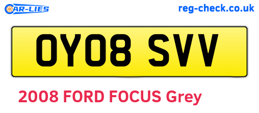 OY08SVV are the vehicle registration plates.