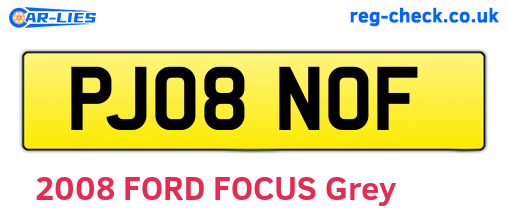 PJ08NOF are the vehicle registration plates.