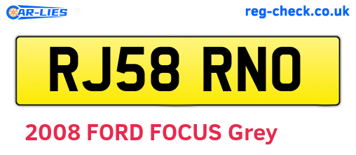 RJ58RNO are the vehicle registration plates.