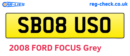 SB08USO are the vehicle registration plates.