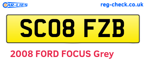 SC08FZB are the vehicle registration plates.