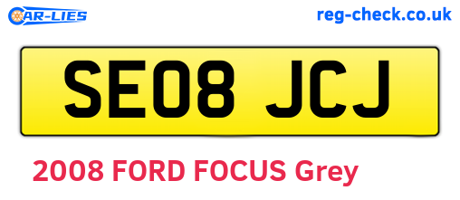 SE08JCJ are the vehicle registration plates.