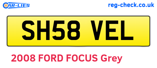 SH58VEL are the vehicle registration plates.
