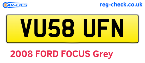 VU58UFN are the vehicle registration plates.