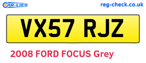 VX57RJZ are the vehicle registration plates.