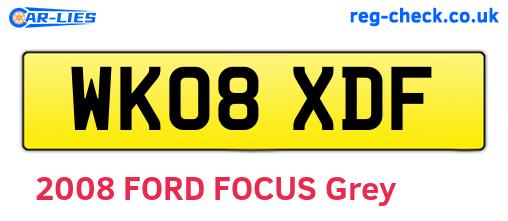 WK08XDF are the vehicle registration plates.