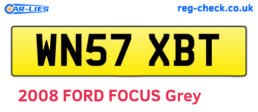 WN57XBT are the vehicle registration plates.