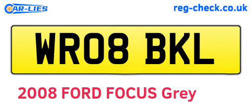 WR08BKL are the vehicle registration plates.