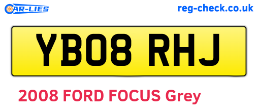 YB08RHJ are the vehicle registration plates.