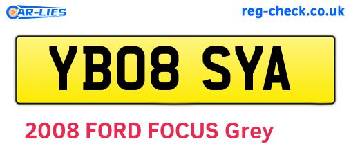YB08SYA are the vehicle registration plates.