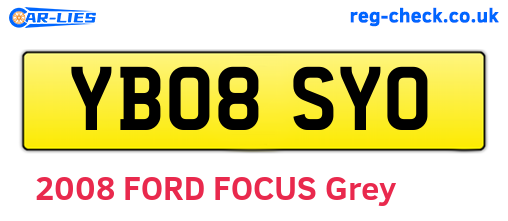 YB08SYO are the vehicle registration plates.